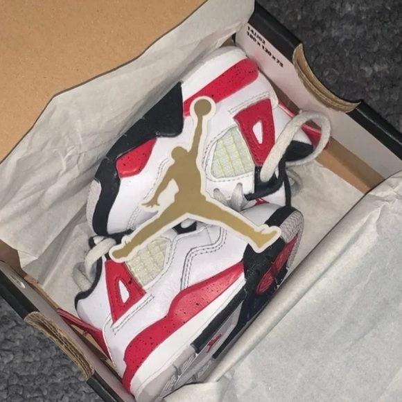 Jordan 4 Retro Red Cement Toddler Shoes - Picture 1 of 8